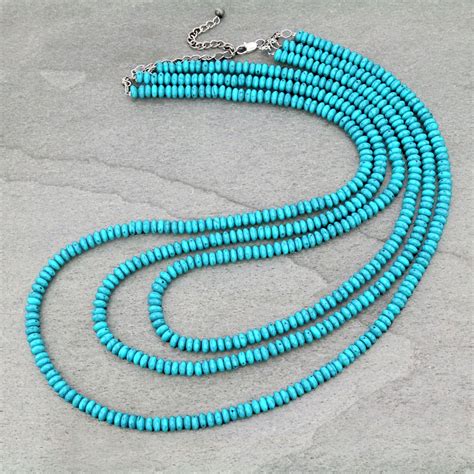 Turquoise Beaded Necklace Bluetortoisewholesale