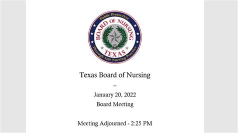 Texas Bon Texas Board Of Nursing January 20 2022 Youtube