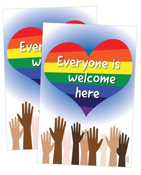Buy Everyone Is Welcome Here Posters 2 Pack Diversity Posters For Classroom Pride