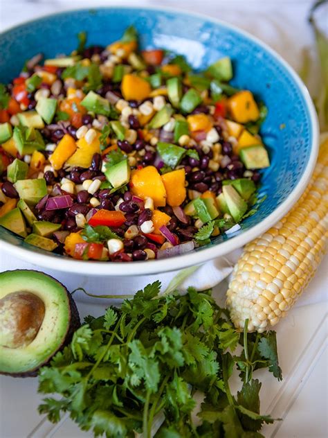 Kosher salt and freshly cracked black pepper. Black Bean and Mango Salad Healthy Food