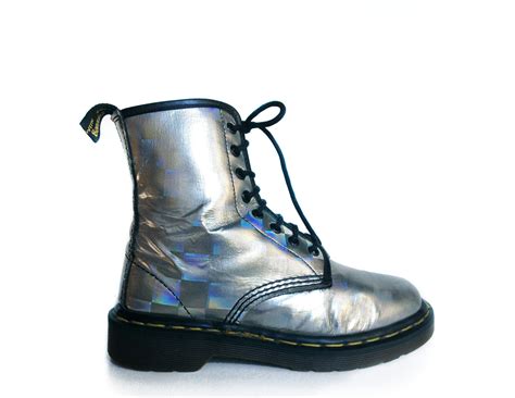 90s Hologram Metallic Dr Martens Boots 7