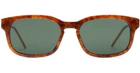 gucci rectangular acetate sunglasses in brown for men lyst