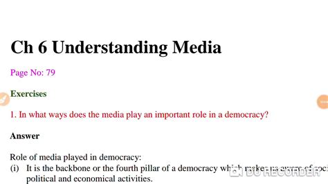Class 7 Chapter 6 Question Answer Of Understanding Media Youtube