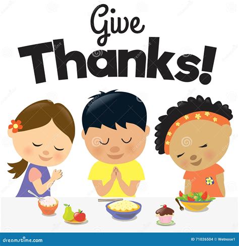 Kids Give Thanks Stock Vector Image 71026504