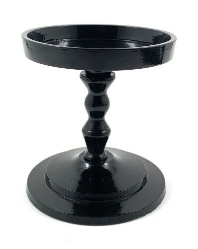 Vibhsa Pillar Candle Holder Glossy Black 4 In King Soopers