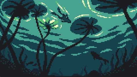 Lily Pads By KonAwako PixelArt Pixel Art Landscape Cool Pixel Art