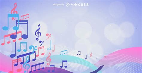 Colorful Musical Notes Background Vector Download