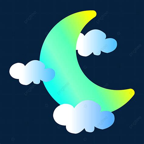 Moon Coloring Clipart Transparent Background Colorful Moon Clip Art