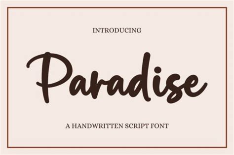 The Word Paradise Written In Brown Ink