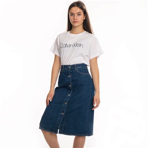Calvin Klein Denim Button Womens Skirt Womens From Cho Fashion And Lifestyle Uk
