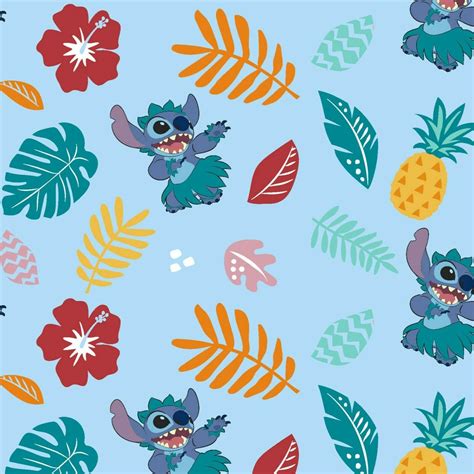 Disney Lilo And Stitch Hula Blue Floral High Quality Hd Design Etsy