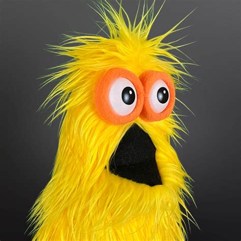 Mega Meep Monster Puppet Yellow Removable Hand And Rod Etsy