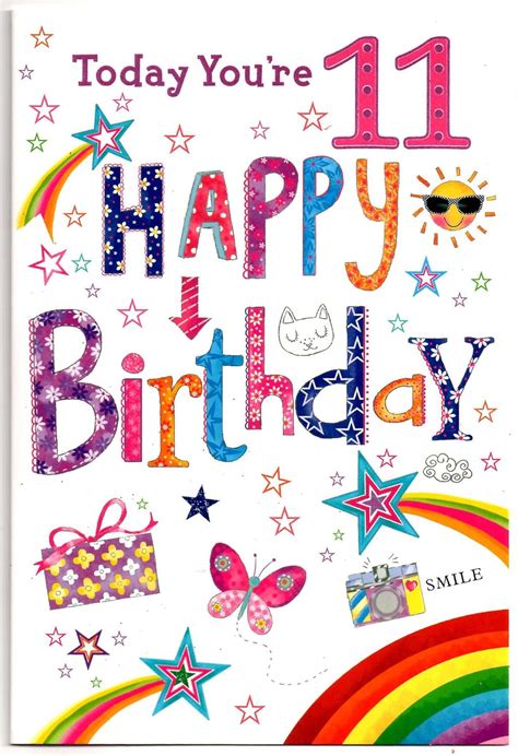 Birthday Card For Eleven 11 Year Old Girl Free 1st Class Post Uk