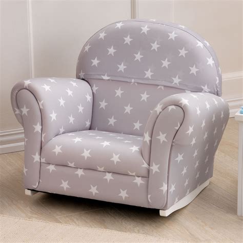 Personalized kids rocker recliner available. KidKraft Upholstered Gray with Stars Rocker - 18688 - Kids ...