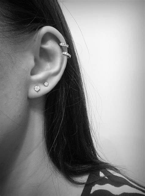 Double Cartilage Piercing Tumblr Double Ear Piercings Ear Piercings Cute Ear Piercings