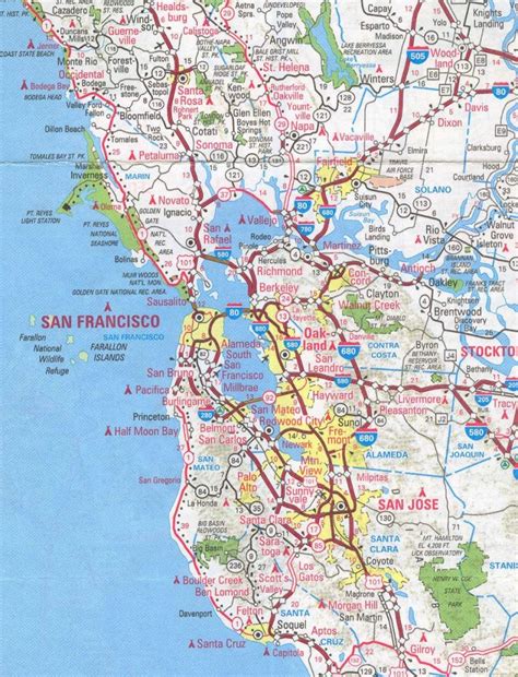 Map Of Northern California Cities Simple Sanfrancisco Bay Area And