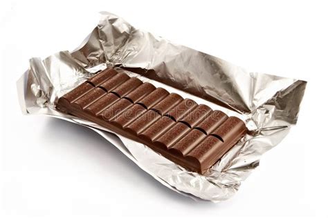 Chocolate Bar In The Opened Packing Isolated Stock Photo Image Of