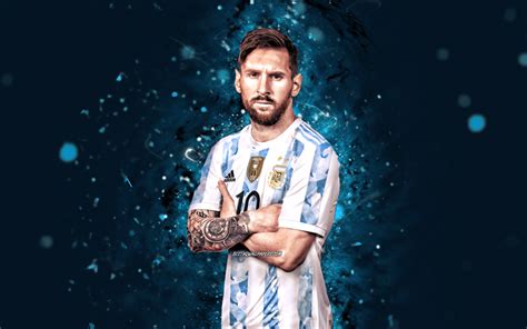 Download Wallpapers 4k Lionel Messi 2022 Argentina National Football Team Leo Messi Blue