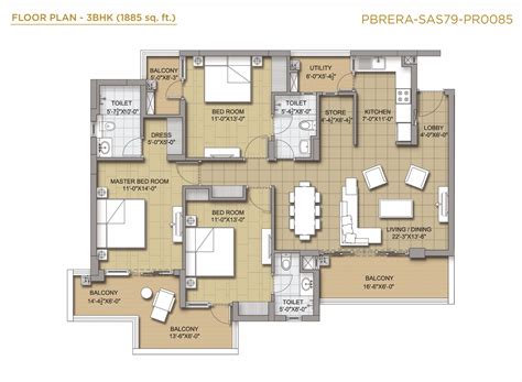 Floor Plans 3 Bhk And 4 Bhk Apartments In Chandigarh