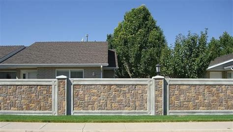 Beautiful concrete light green fence of modern style design fence ideas. fence panels | Products > StoneTree™ Fencing Panels ...