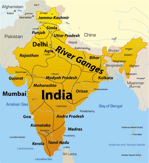 River Ganges Map Showing Attractions And Accommodation