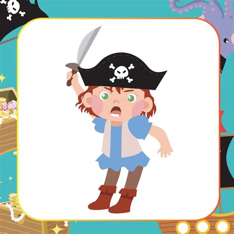Cute Pirate Flashcard For Children Ready To Print Printable Game Card