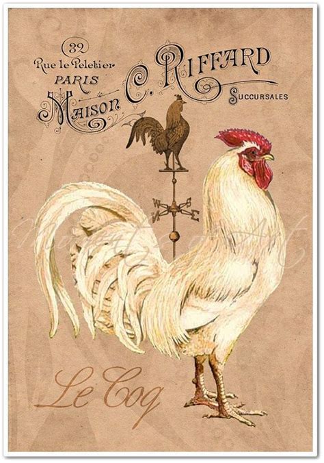 This beautiful French Country Rooster art print will give your French