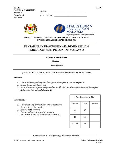 Circle your answers for sectiona on the answer sheet on page 17. SPM English Trial Papers - SPM - Free SPM Tips 2020 by ...