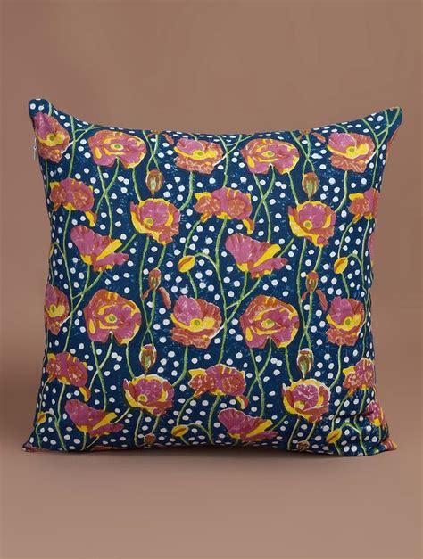 myyra multi cushion cover hand block printed cotton size 40 x 40 cms at rs 200 in jaipur