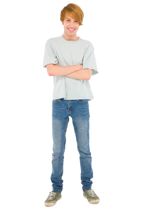 Full Teenage Boy Standing Young Teenage Blond One Person Png