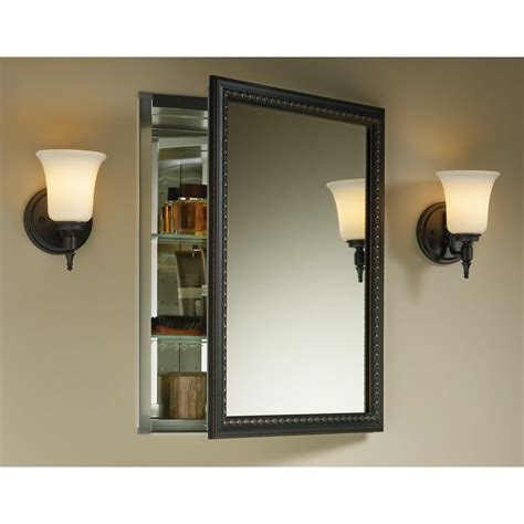 Medicine cabinets with mirror are very popular among interior decor enthusiasts as they allow for an added aesthetic appeal to the overall vibe of a property. Recessed or Surface Mount Framed 1 Door Medicine Cabinet ...