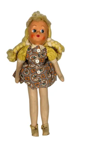 Vintage Polish Sawdust Doll Celluloid Mask Face W Original Dress 17 32 60 Picclick