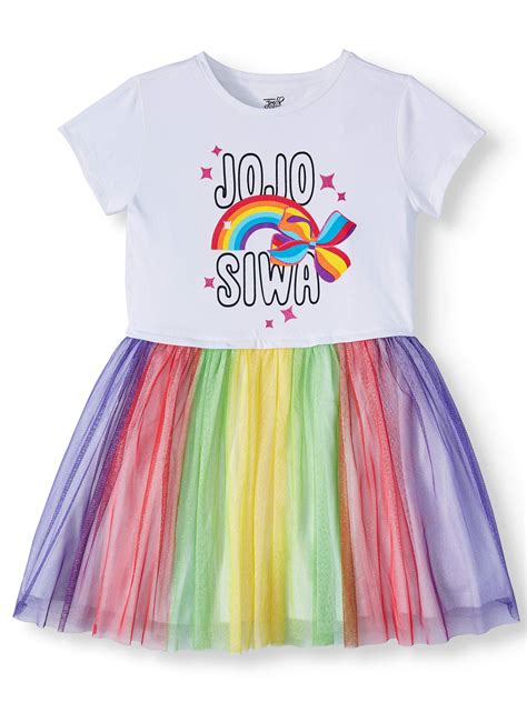 Jojo Siwa Foil Mesh Tulle Dress Little Girls And Big Girls