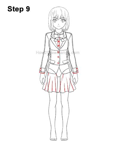 Anime Drawing Uniform Kuoupsi