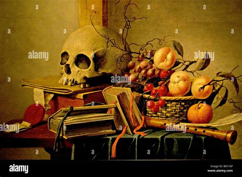 Vanitas Still Life With Skull Books And Fruit 1630 Harmen Steenwijck