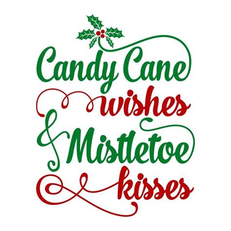 Mistletoe Candy Cuttable Design Mistletoe Silhouette Christmas