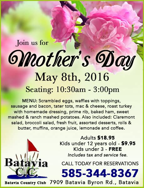Sponsored Post Join Us For Mothers Day Call Batavia Country Club For