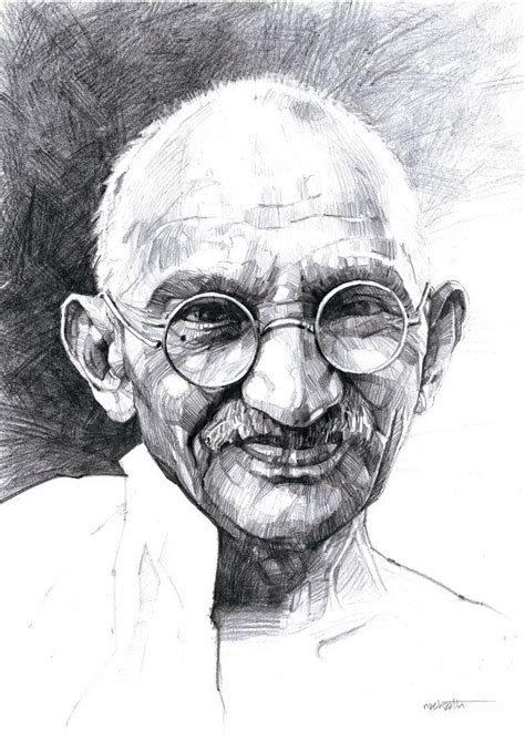Learn how to draw mahatma gandhi pictures using these outlines or print just for coloring. Mahatma Gandhi | Portrait drawing, Drawings, Portrait art