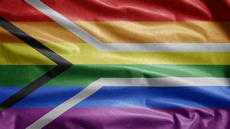 premium photo south africa gay pride flag waving on wind south african lgbt community banner