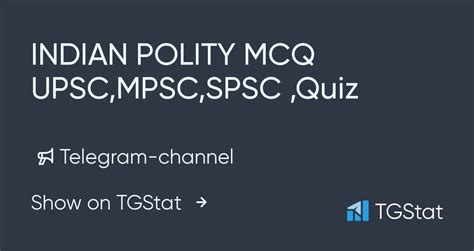Telegram Channel Indian Polity Mcq Upsc Mpsc Spsc Quiz Polity Quiz Mcq Tgstat
