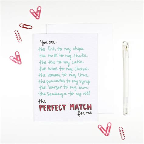 Perfect Match Romantic Card By Angela Chick