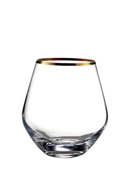 Michel Stemless Curved Glasses Set Of 4 By Fitzandfloyd At Gilt Glass Set Wine Glass Set