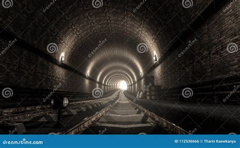 Vieux Tunnel Réaliste De Métro De Souterrain Illustration Stock