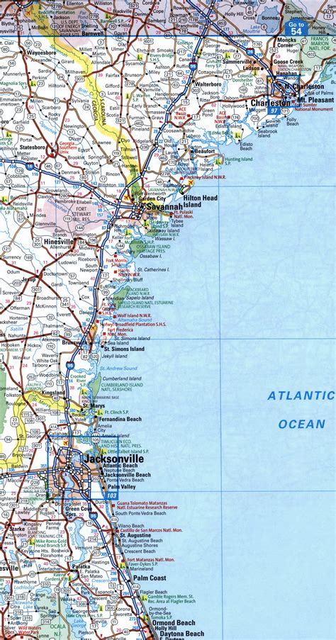 Map I 95 Interstate Highway Via Florida New York Maine Interchange