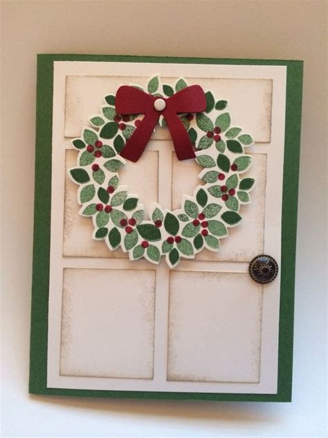 Stampin Up Wonderous Wreath Door Card Christmas Postcard Christmas