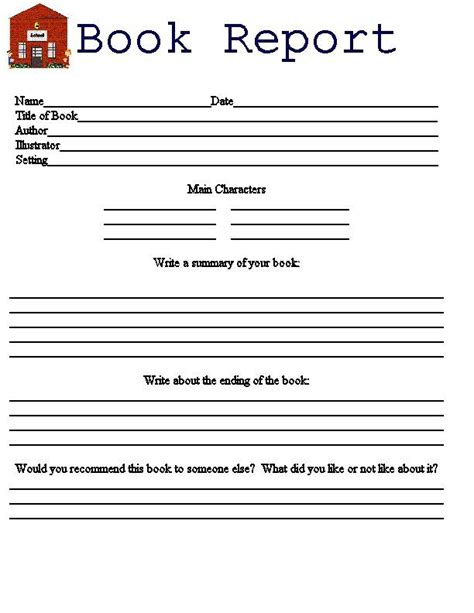 Free Printable Book Report Templates For 3rd Grade Printable Templates