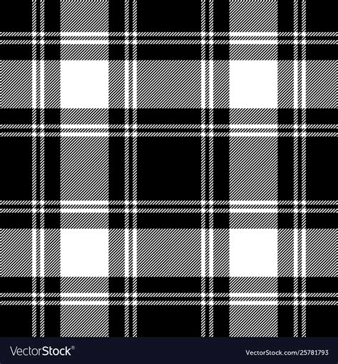 Black And White Tartan Plaid Seamless Pattern Vector Image