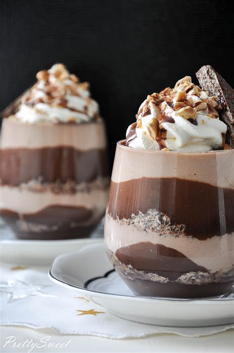Chocolate hazelnut dessert in a glass