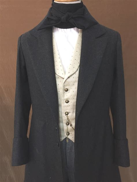 1850s Mens Redingote Costume For Men Etsy 1800s Fashion Mens Costumes Fashion