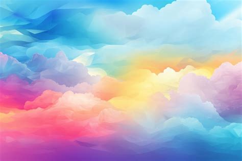 Premium Ai Image There Is A Colorful Cloud Background With A Rainbow